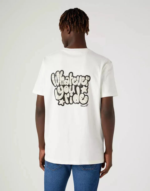 Wrangler Men's Worn White Graphic T-Shirt |Wrangler In Lebanon