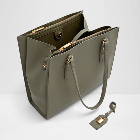 Aldo Women's Khaki Green Feacan Synthetic Large Satchel|Aldo In Lebanon