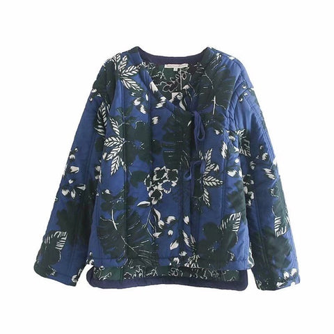 Mango Women's Blue Floral Pattern Jacket | Mango In Lebanon