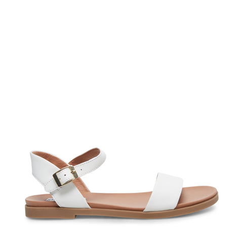 Steve Madden Women's White Dina Flat Sandals | Steve Madden In Lebanon