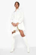 Boohoo Women's White Dress UVSL2 FE279