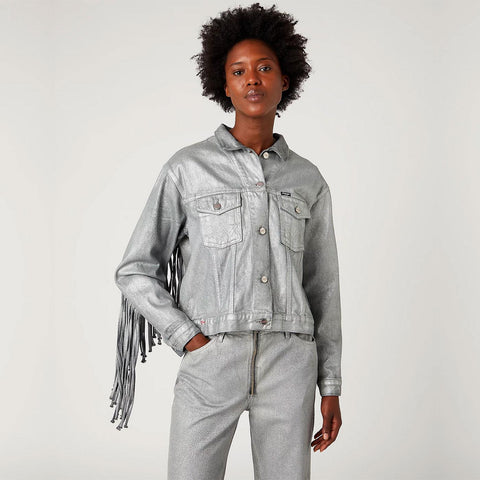 Wrangler Women's Silver Relic Souvenir Retro Fringe Jacket | Wrangler In Lebanon