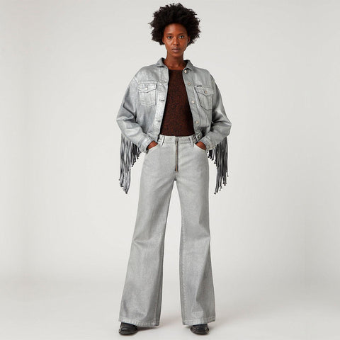Wrangler Women's Silver Relic Souvenir Retro Fringe Jacket | Wrangler In Lebanon