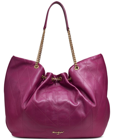 Karl Lagerfeld Paris  Women's Plump  Leather, Magnetic Closure, Multiple Pockets, Tote Bag |Karl Lagerfeld Paris in Lebanon