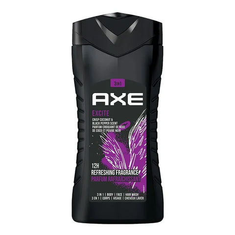 Axe Excite Crisp Coconut & Black Pepper Scent 12h Long Lasting Fragrance 3-In-1 Body Wash 250ml | Axe In Lebanon