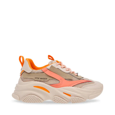 Steve Madden Women's Beige & Orange Possession-E Sneakers | Steve Madden In Lebanon