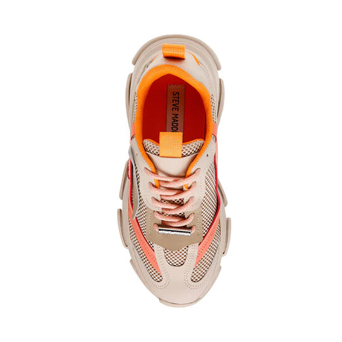 Steve Madden Women's Beige & Orange Possession-E Sneakers | Steve Madden In Lebanon