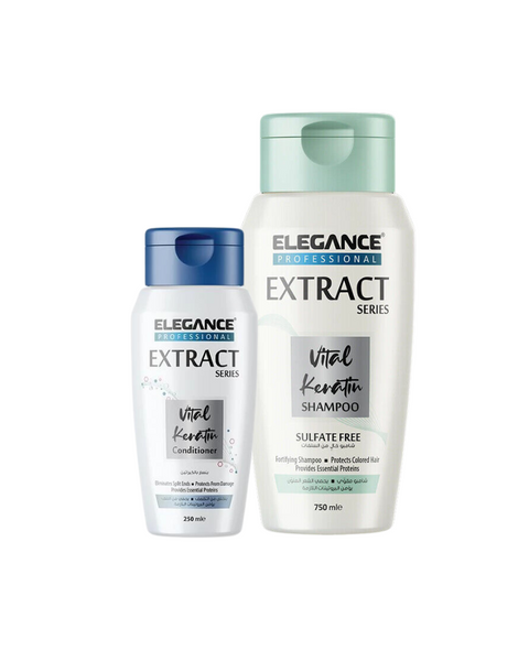 Elegance Vital Keratin Shampoo 750ml Sulfate Free + Elegance Vital Keratin Conditioner 250ml