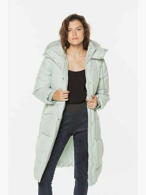 Tom Tailor Women's Mint Green Quilted Hooded Jacket |Tom Tailor In Lebanon