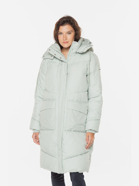 Tom Tailor Women's Mint Green Quilted Hooded Jacket |Tom Tailor In Lebanon