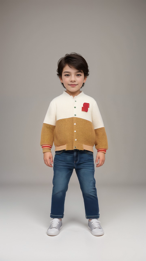 S.Oliver Boy's Beige & Brown Wool Jacket |S.Oliver in Lebanon