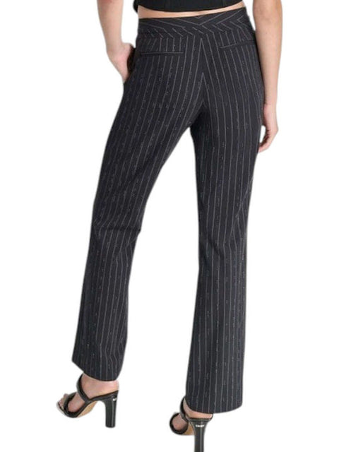 DKNY Women's Black Pinstripe Knit Wide Leg Trousers | DKNY  in Lebanon