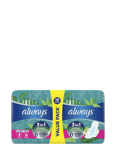 Always 3in1 Herbal Freshness  Ultra Thin 16 Pads