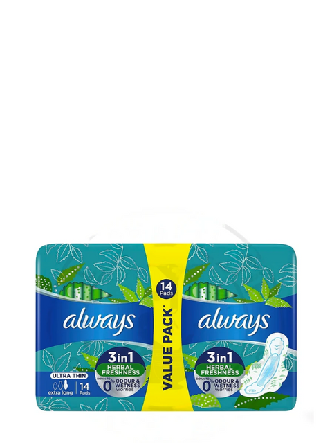 Always 3in1 Herbal Freshness  Ultra Thin 14 Pads