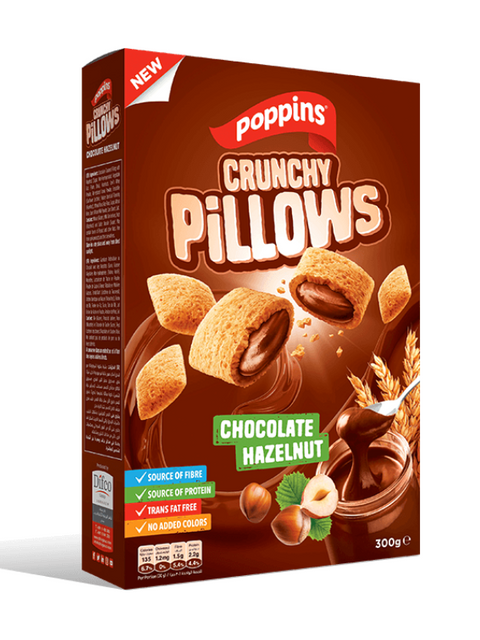 Poppins Crunchy Pillows Chocolate Hazelnut 300g