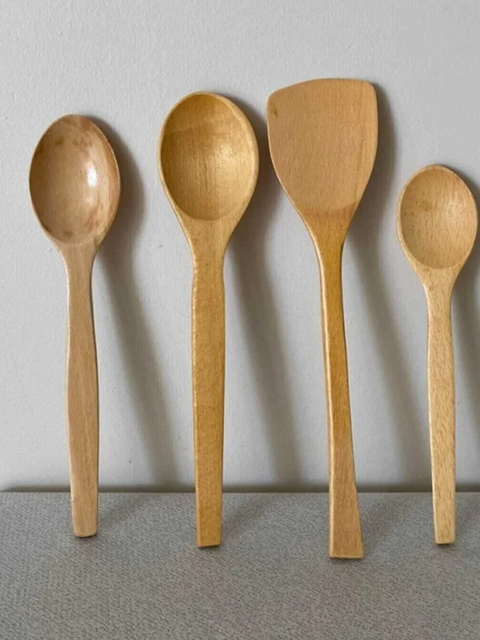 SD Home Set of 4 "bamboo" Cutlery Set- 4 Sizes Bamboo Spoons -wooden Spoon YLMZ-1130