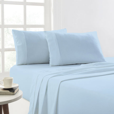 Sky Twin Light Blue Super Soft Cotton With 18-Inch Deep Mattress 4-Piece Bed Sheet Set | Sky In Lebanon