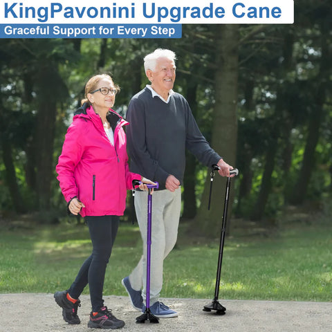 KingPavonini Walking Cane for Men Women Stability Free Standing Foldable Cane Ergonomic Handle| KingPavonini In Lebanon