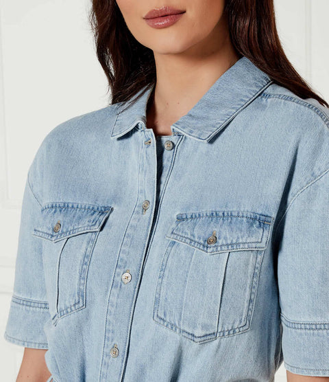 DKNY Women's Blue Denim Belted Dress  | DKNY In Lebanon