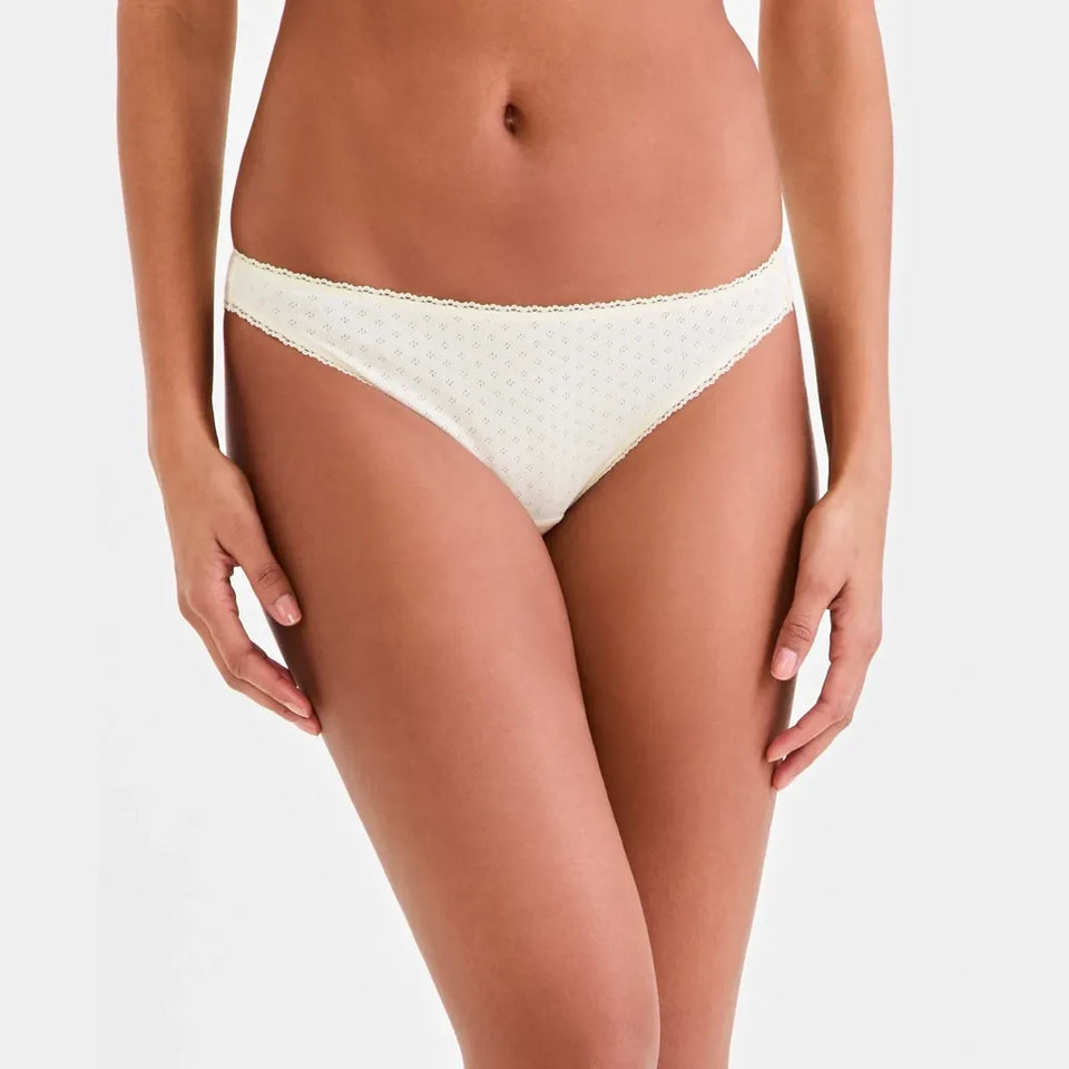Charter Club Women's Light Yellow Cotton Pointelle Briefs