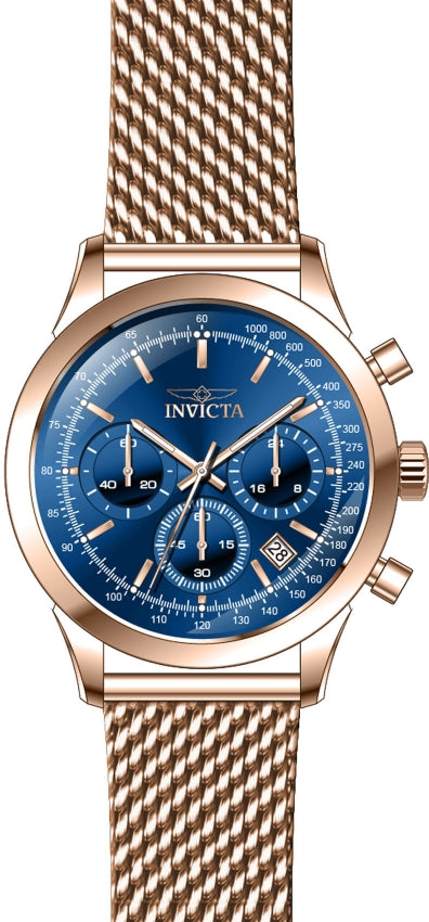 Stuhrling Men's Gold Date Blue Quartz Chronograph 40mm | Stuhrling In Lebanon