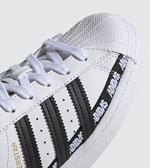 Adidas Unisex Superstar Wordmark Heel Stripe Cloud White Sneakers | Adidas In Lebanon