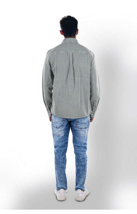 Celio Men's Sage Green Regular Fit Shirt | Celio in Lebanon