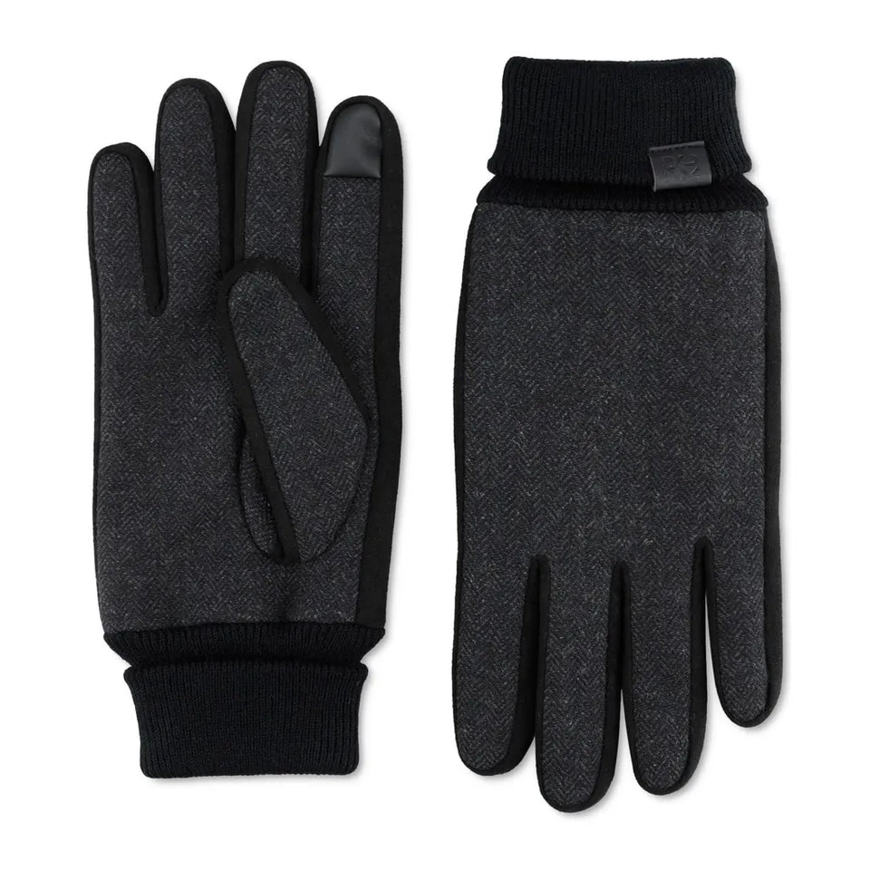 Reaction Kenneth Cole Men's Black Herringbone Tech Gloves