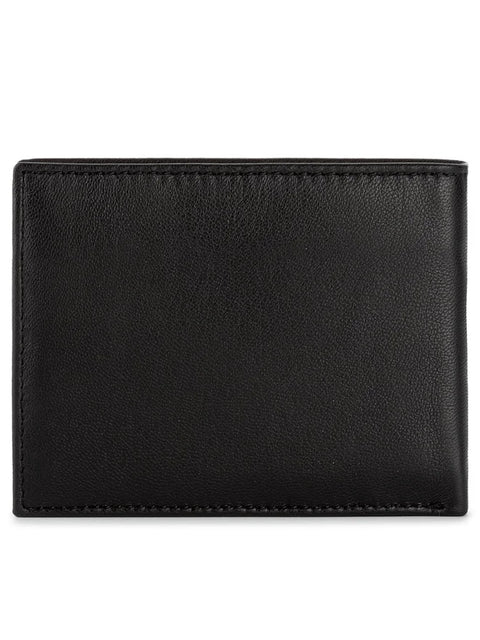 Trussardi Men's Black Leather Smooth Coin & Card Holder Wallet |Trussardi In Lebanon