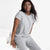 State Of Day Women's Gray Cotton Blend Short Sleeve T-Shirt