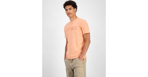 Guess Men's Light Coral Alphy Short Sleeve T-Shirt|Guess In Lebanon