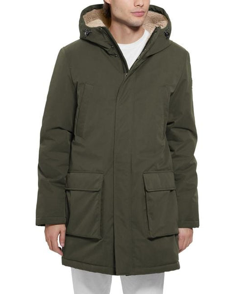 GUESS Men's Olive Green Lawrence Three Quarter Jacket | GUESS In Lebanon
