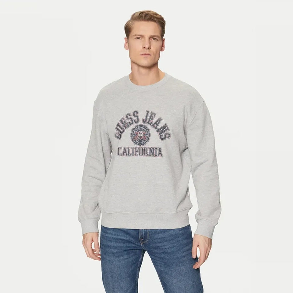 Guess Jeans Men's Gray Guess Jeans Printed Sweatshirt