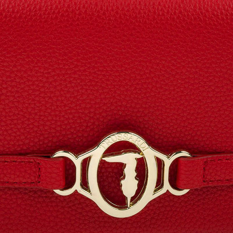 Trussardi Women's Red Leather Pre Poppy Shoulder Bag |Trussardi In Lebanon