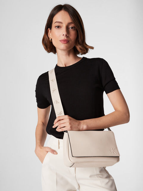 Calvin Klein  Women's Light Beige Ultralight Convertible Flap  Crossbody Bag | Calvin Klein  in Lebanon