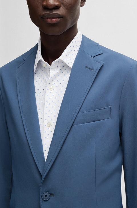 Boss Men's Navy Slim-Fit Stretch Fabric Blazer | Boss In Lebanon
