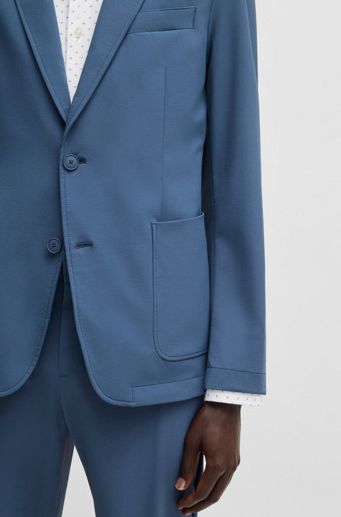 Boss Men's Navy Slim-Fit Stretch Fabric Blazer | Boss In Lebanon