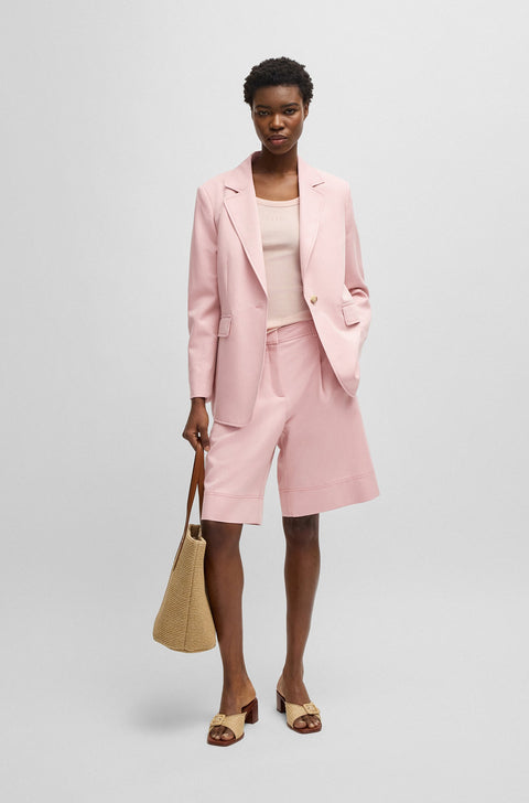 Boss Women's Light Pink Formal Short With Front Pleats | Boss In Lebanon