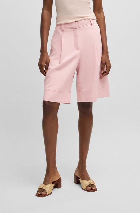 Boss Women's Light Pink Formal Short With Front Pleats | Boss In Lebanon