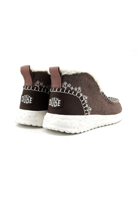 Hey Dude Women's Brown Denny Wool Faux Shearling Casual Shoes | Hey Dude In Lebanon
