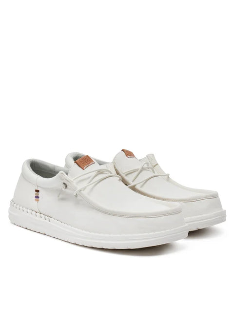 Hey Dude Men's Off White Wally Funk Nylon Craft Moccasin | Hey Dude In Lebanon