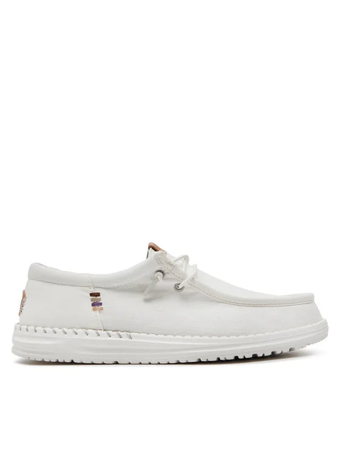 Hey Dude Men's Off White Wally Funk Nylon Craft Moccasin | Hey Dude In Lebanon