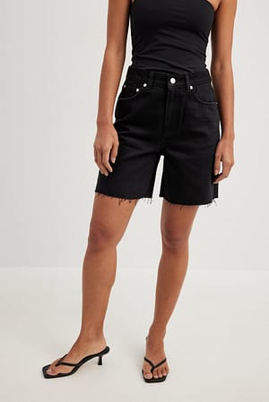 NA-KD Women's Black Denim Short | NA-KD In Lebanon