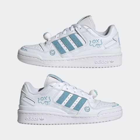Adidas Women's White & Blue Forum Low Sneaker | Adidas In Lebanon