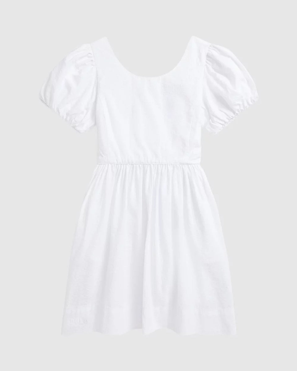 Polo Ralph Lauren Girl's White Cotton Seersucker Dress | Polo Ralph Lauren In Lebanon