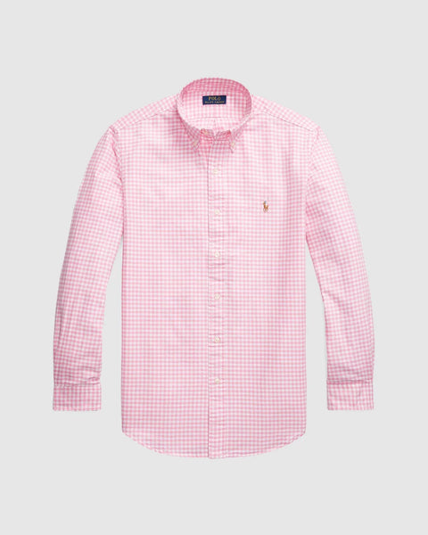 Polo Ralph Lauren Men's White & Pink Icon Logo Slim Fit Stripe Oxford Shirt | Polo Ralph Lauren In Lebanon