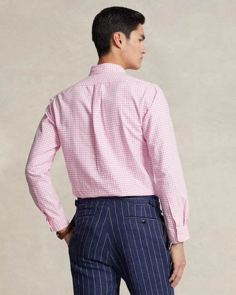 Polo Ralph Lauren Men's White & Pink Icon Logo Slim Fit Stripe Oxford Shirt | Polo Ralph Lauren In Lebanon