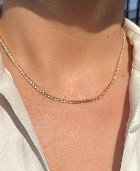 Girls Crew Women's 18k Gold-Plated Crystal Tennis Necklace | Girls Crew In Lebanon