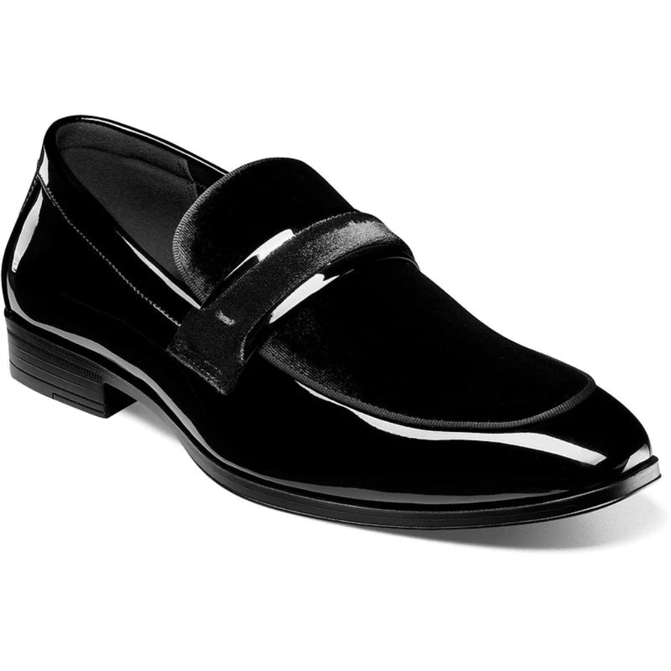 Stacy Adams Men's Black Patent Leather & Velvet Danton Spratley Loafers
