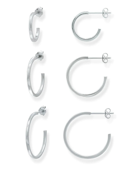 Giani Bernini Women's Silver Graduated Hoop 3-Pc Earring | Giani Bernini In Lebanon